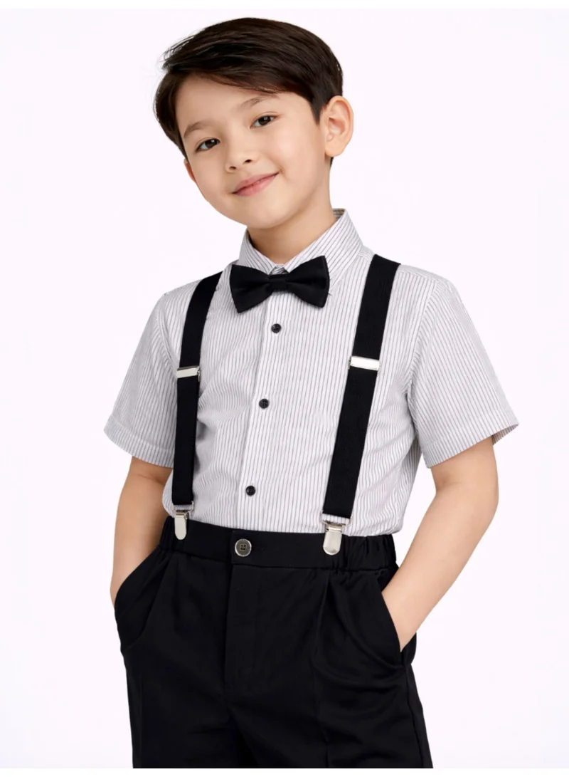 Victor And Jane  Boys 4 Pc Set Formal Shirt, Shorts, Suspenders & Bow Tie Set for Men | Best Price UAE